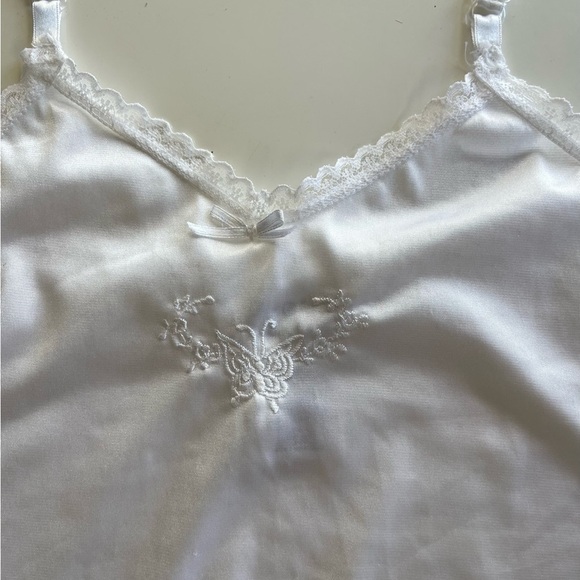 Y2K George Silky Butterfly Embroidered Crop Top - XS - Picture 2 of 4